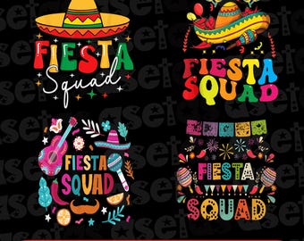 Fiesta Squad Cinco De Mayo Mexicano Svg Png, Es Mi Fiesta de cumpleaños Cinco De mayo Grupo Familiar Digital PNG SVG camisa