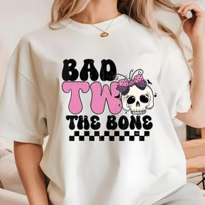Bad Two The Bone Birthday 2nd Toddler Halloween Birthday Png Svg, Bad Two The Bone Svg, Bad Two The Bone Birthday Skeleton Png