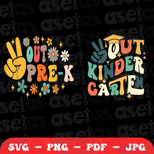 Peace Out Kindergarten Toddler Svg Png, Last Day of School Kids Tee Svg, Aesthetic Kids Tshirt, Kindergarten Tees, Kids School Shirt