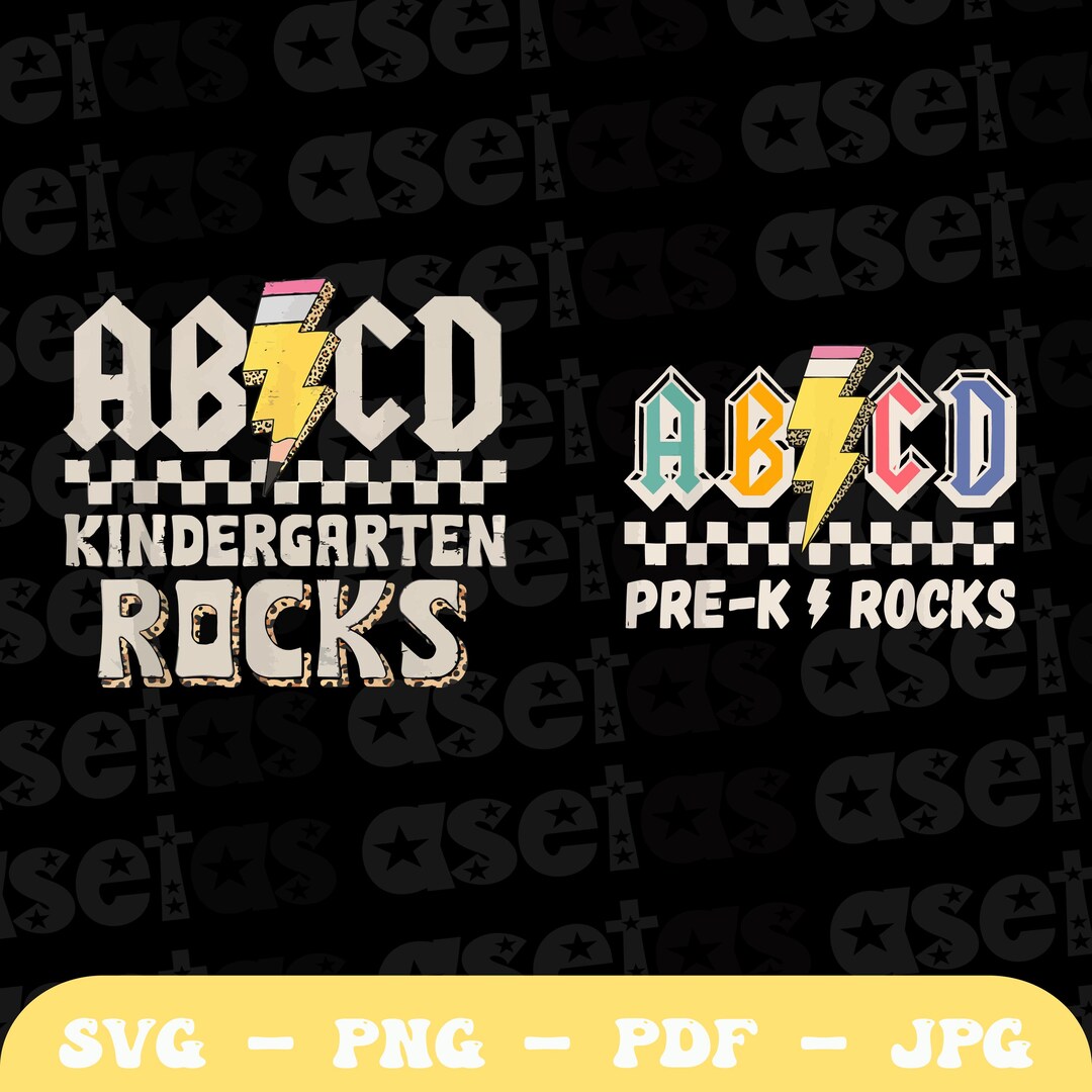 ABCD Kindergarten Rocks Png Svg, ABCD Kindergarten Rocks Png, Teachers ...