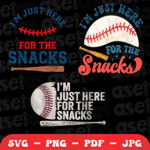 Ik ben gewoon hier voor de snacks Svg Png, honkbal Snacks Svg, honkbal Shirt SVG, Cricut, Svg, speldag Svg, honkbal sublimatie