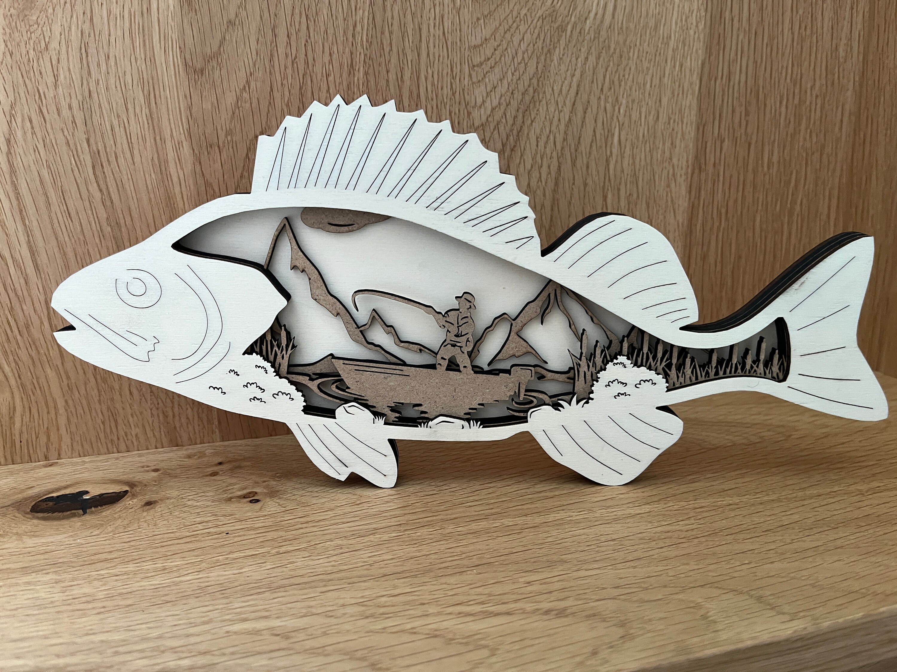 OYASUMI 4-teiliges Holz-Fisch-Wanddeko-Set – Rustikaler Meeresschmuck Für Strandhaus-Flair