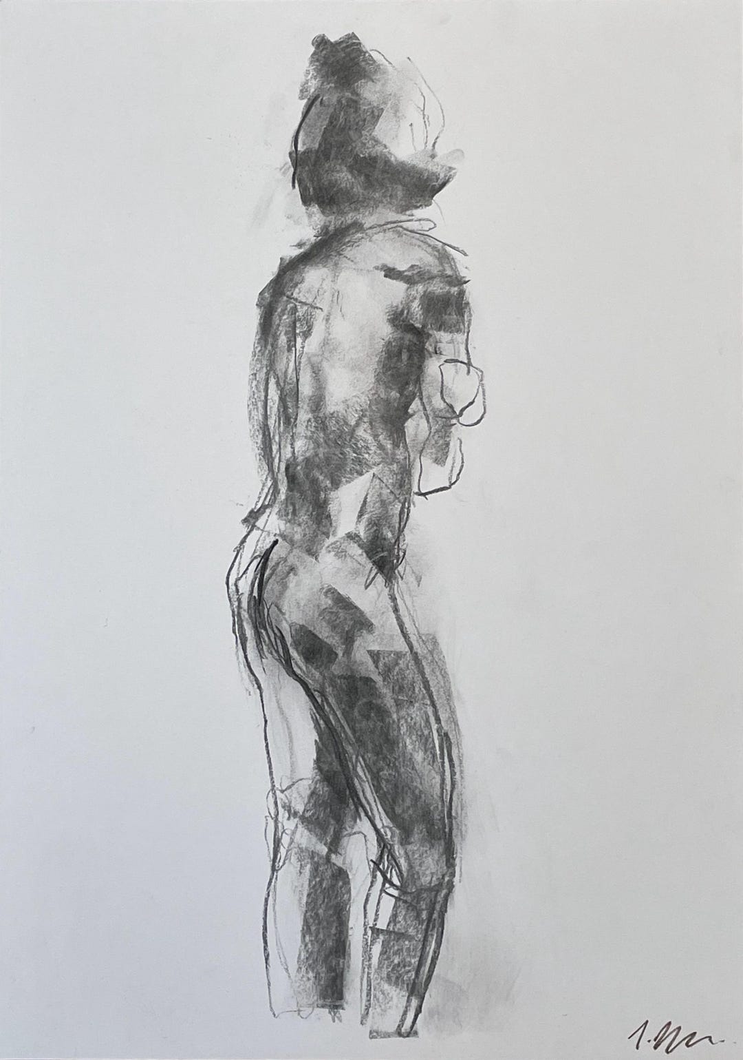 Female Model Life Drawing in Charcoal 25/022 Nifah - Etsy