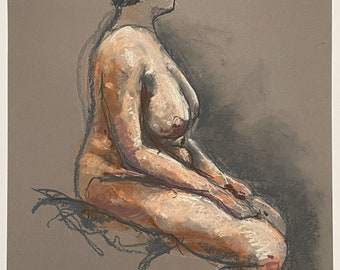 Original Life Drawing in Soft Pastel