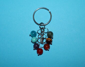 Handmade 7 Chakra Keychain | Healing Crystal Keyring | Spiritual Gifts | Chakra Balance Charm