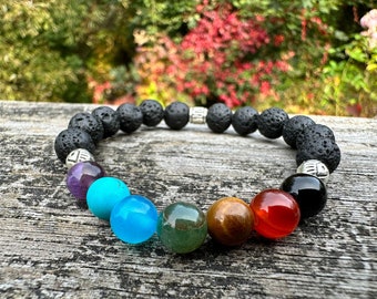 Handmade 7 Chakra Bracelet – Natural Stone Beads for Balance & Harmony