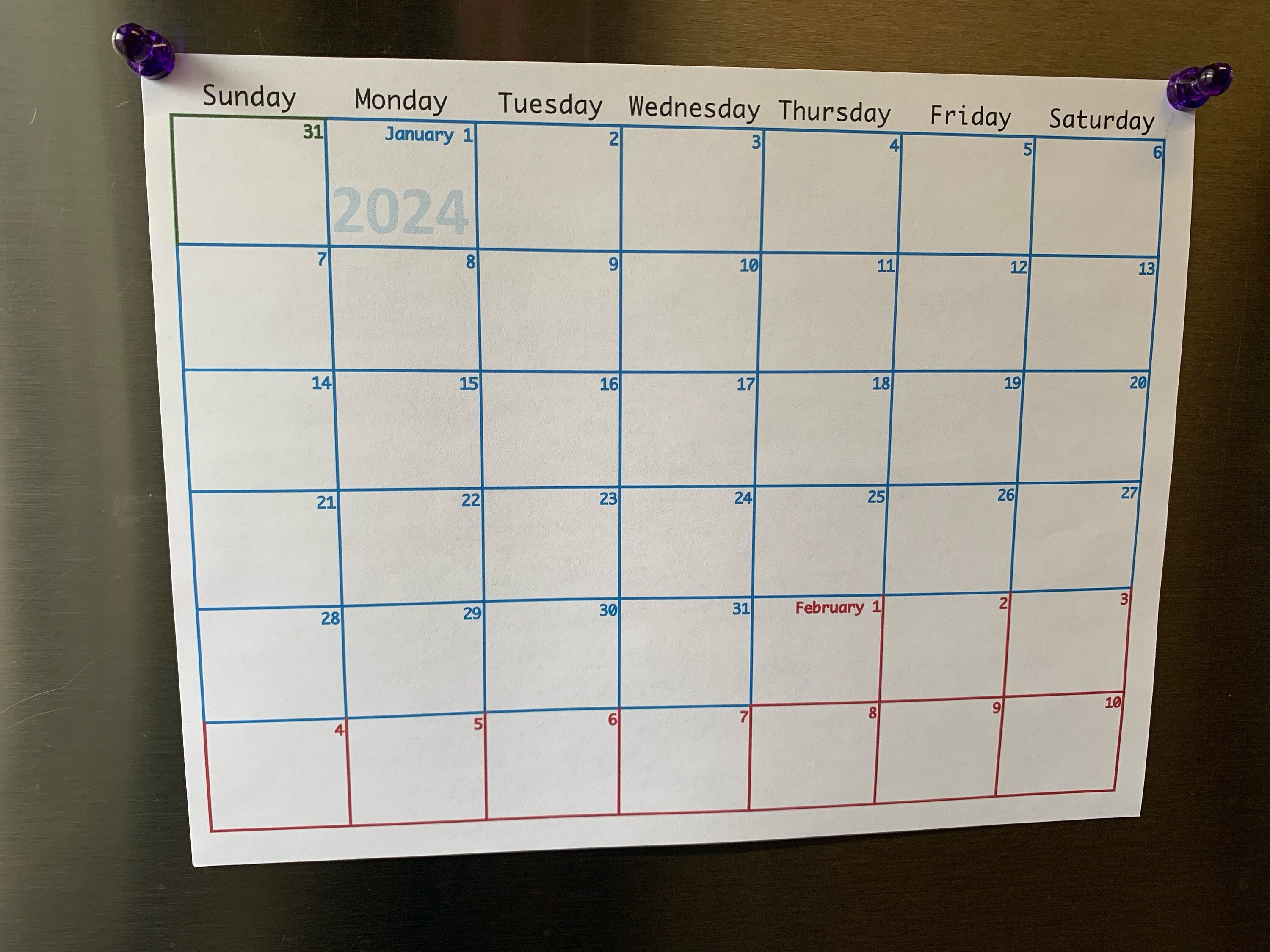 2024 Six week Calendar Etsy 2024 Six week Calendar Etsy