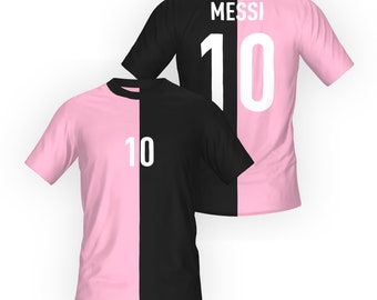 Camiseta Messi, Camiseta Messi para niños, Camiseta Messi negra rosa, Regalo para fanáticos del fútbol, Regalo de Messi para niños, Regalo para niños de fútbol, Camiseta İnter Miami