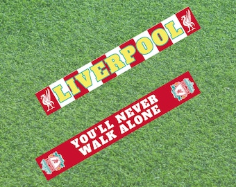 Scarf Liverpool, Soccer fan scarf, Liverpool fan gift, Double Sided Scarf, Polyster Scarf, Digital Printing Scarf, YNWA, Red Colored Scarves