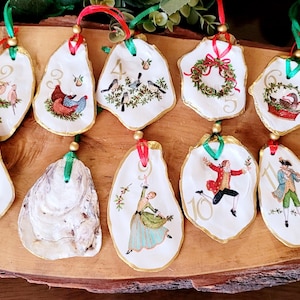 12 Tage Weihnachtsausternschalenverzierungen, natürliches Feiertagsdekor