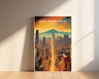 San Francisco Travel Poster: Vintage Cityscape Art Print