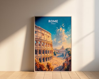 Rome Travel Poster, Rome Poster Print, Vintage Rome Travel Poster, Rome Wall Art, Rome Decor, Italy Poster