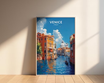 Vintage Venice Travel Poster: Italy Canal Art Print