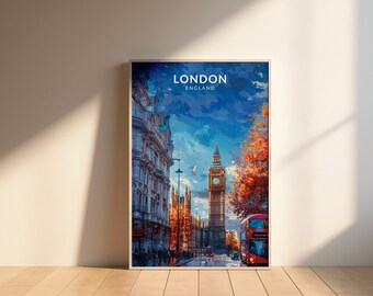 Charming Vintage London Travel Poster - Wall Art for London Enthusiasts