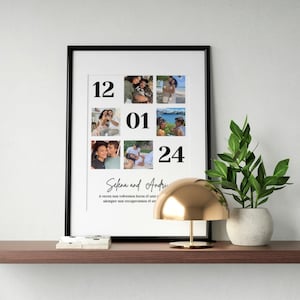 Collage de aniversario de pareja,Impresiones de aniversario, Regalos para el, regalos para ella,regalos de boda, regalos de san valentin