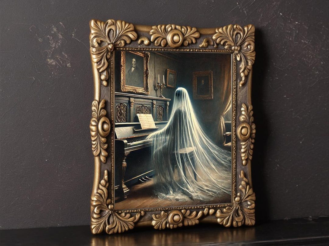 Vintage Ghost Halloween Wall Art Printable | Moody Ghost Decor | Gothic ...