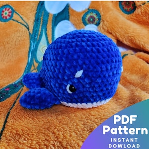 Crochet Whale Pattern - English PDF - Amigurumi Whale Pattern Tutorial - Cute Whale Pattern - Plushie Amigurumi Pattern