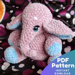 Crochet Elephant Pattern - English PDF - Amigurumi Elephant Pattern Tutorial - Amigurumi Pattern - Cute Elephant Pattern