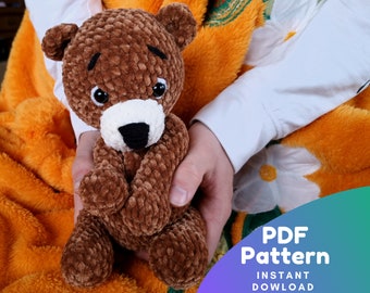 Crochet Bear Pattern - English PDF - Amigurumi Bear Pattern Tutorial - Plushie Pattern - Amigurumi Pattern - Cute Teddy Bear Pattern