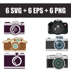 set of vector camera icons in SVG EPS and PNG format, photo camera icons, lens, photo shoot icons, photo studio, vector photo camera, matrix