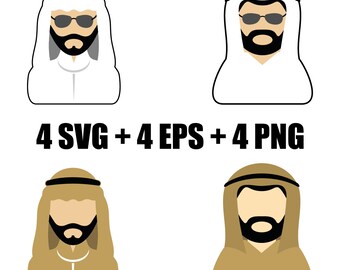 Vector set of Arab icons in SVG, EPS and PNG formats, Muslim eps, Islam, religion, nationality, nation, people, East, hijab, National cloth