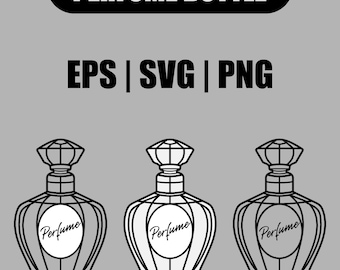 Perfume Bottle Icon: Black and White Vector (SVG, EPS, PNG)