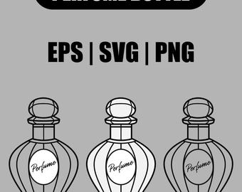 Perfume Bottle Icon: Black and White Vector (SVG, EPS, PNG)
