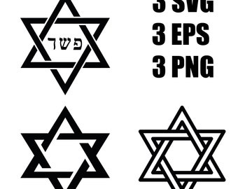 Vector set of Star of David icons in EPS, SVG and PNG formats, Jew, Orthodox Jew, Judaism, Israel, sidelocks, Hanukkah, Jerusalem, Hanukkah