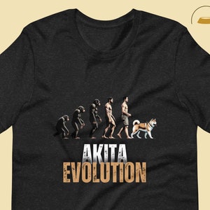 Akita Evolution Unisex T-Shirt, Cute Dog Lover Tee, Pet Parent Gift, Funny Animal Shirt, Akita Dog Breed Apparel