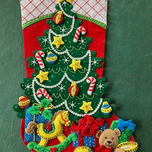 Bucilla Tree & home finished Christmas stocking - FREE Shipping
