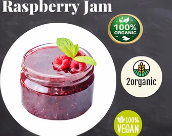 Homemade Pure Raspberry Jam, Village Product Authentic Food, Organic Raspberry Jam, Traditional and Gourmet Flavor Raspberry, Pure Raspberry