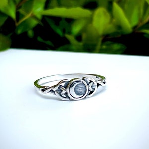 Celtic Moon Ring - 925 Sterling Silver