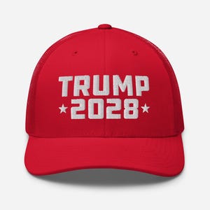 Trump 2028 Trucker Hat – Embroidered Snapback