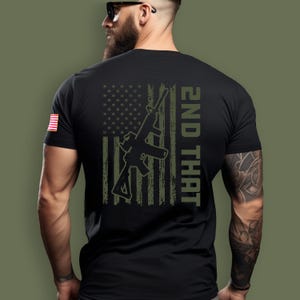 Second Amendment Rights T-Shirt, &quot;2nd That&quot; 2A Patriotic Short Sleeved Tee with Embroidered American Flag on the Sleeve