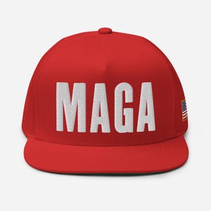 Maga 3D Puff Flat Bill Flagge Patroit Hut Trump Sammlung - Skinny Letters