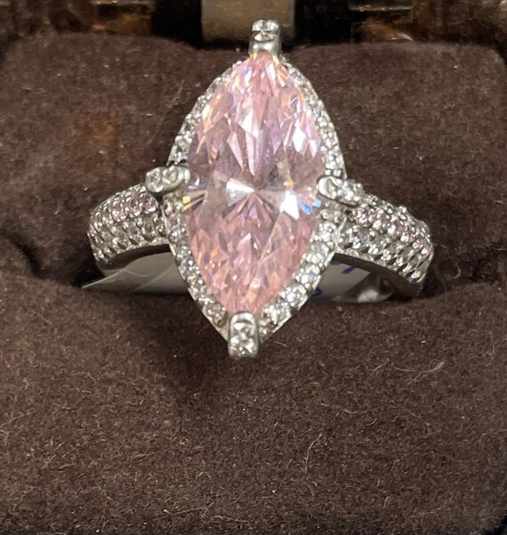 Pink CZ Sterling Silver Ring