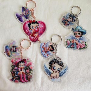 Beautiful Betty Boop Double Charmed Acylic Keychains