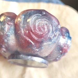 Handmade Resin Rose Bowl: Vanity Jewelry Dish