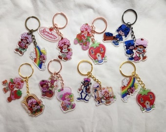 Strawberry Shortcake & Friends New Designs Handmade Acrylic Double Charmed Keychains