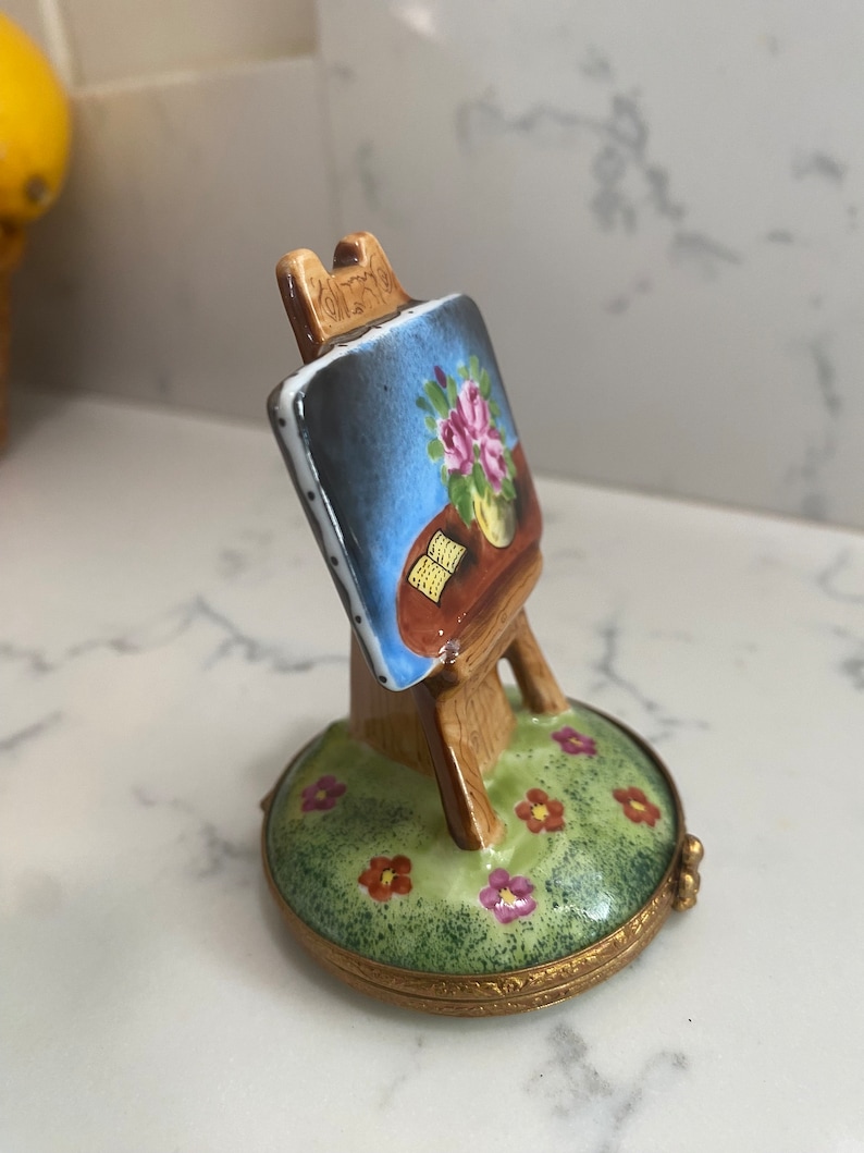 Vintage Rare Still Life French Artist Easel Limoges Box Peint Main Etsy