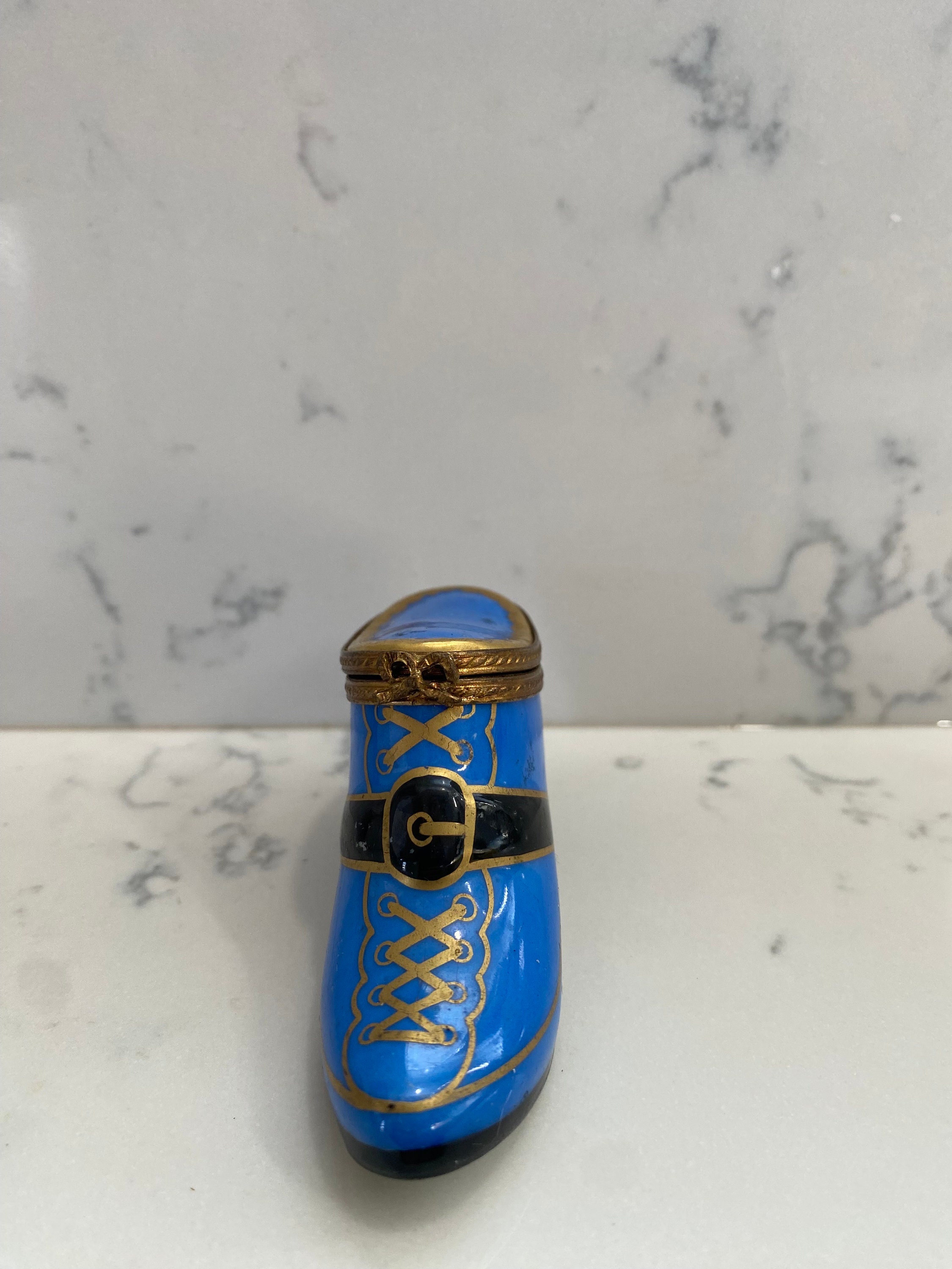 Vintage Rare Blue Clog Shoe Box Limoges Box by French Accents Peint ...