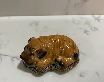 Vintage Rare Bulldog Limoges Box by French Accents