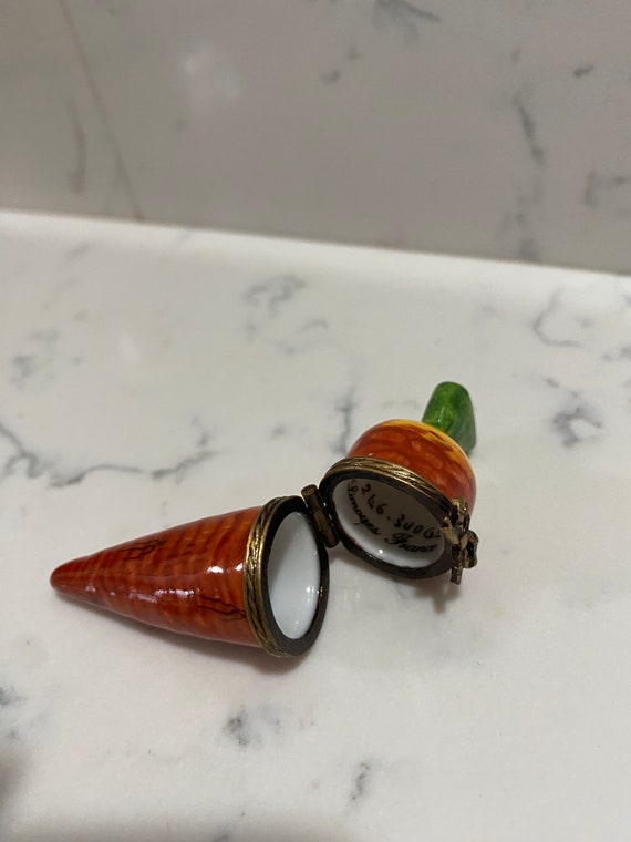 【保障できる】 Small Edition Limited Vintage Carrot Main Peint Box Limoges 小物入れ