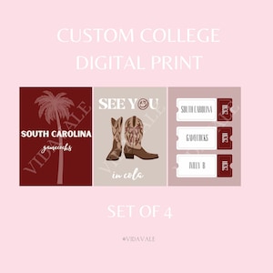 Arte mural personalizado de estilo universitario preppy: conjunto de tres impresiones digitales