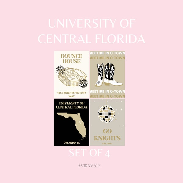 University of Central Florida Preppy Wall Art - Set of Four Digital Prints