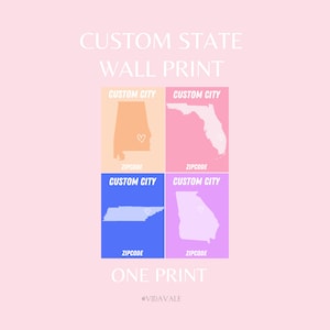 Póster personalizado de la ciudad estatal/universitaria: impresión de pared de muy buen gusto, decoración de habitaciones de muy buen gusto, decoración de dormitorios