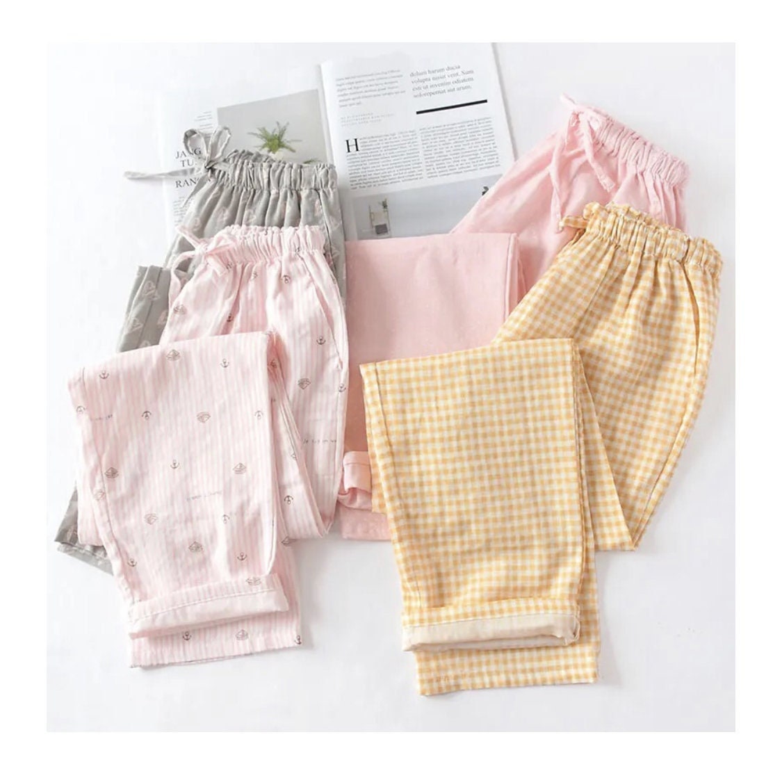 PAJAMA PANTS, COTTON Shorts, Designer Shorts, Japanese Pajamas Shorts, Cute  Pull on Soft Elastic Waist Shorts With Pockets, Shorts for Girls 
