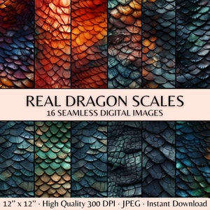 Papier numérique écailles de dragon, papier de scrapbooking écailles de dragon réaliste 3D sans couture, motif de peau de dragon fantaisie sombre, peau de dragon de feu magique