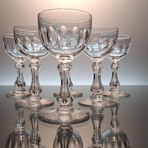 6 crystal liqueur glasses Val Saint Lambert « Olivier»