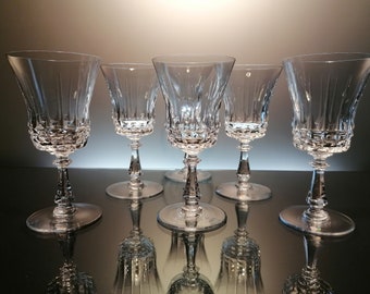 6 vasos de agua de cristal Val Saint Lambert «Glendal - Walton»
